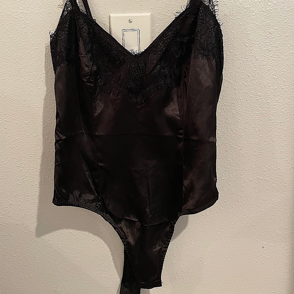 Silky lace body suit